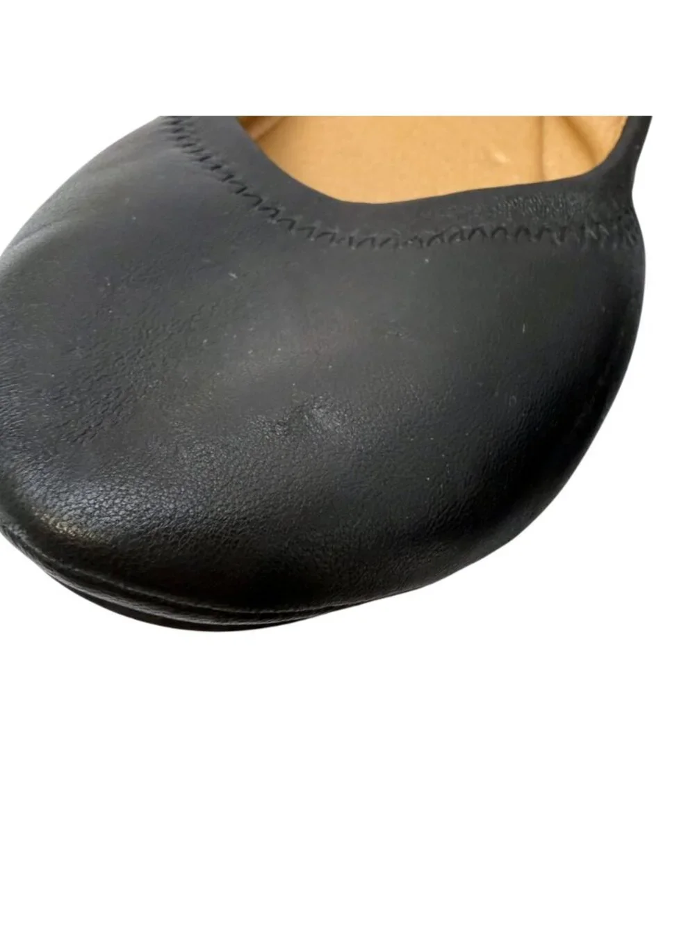 Lucky Brand Ballet Flats 7.5 Wide Black Leather Round Toe Womens Emmie Shoes